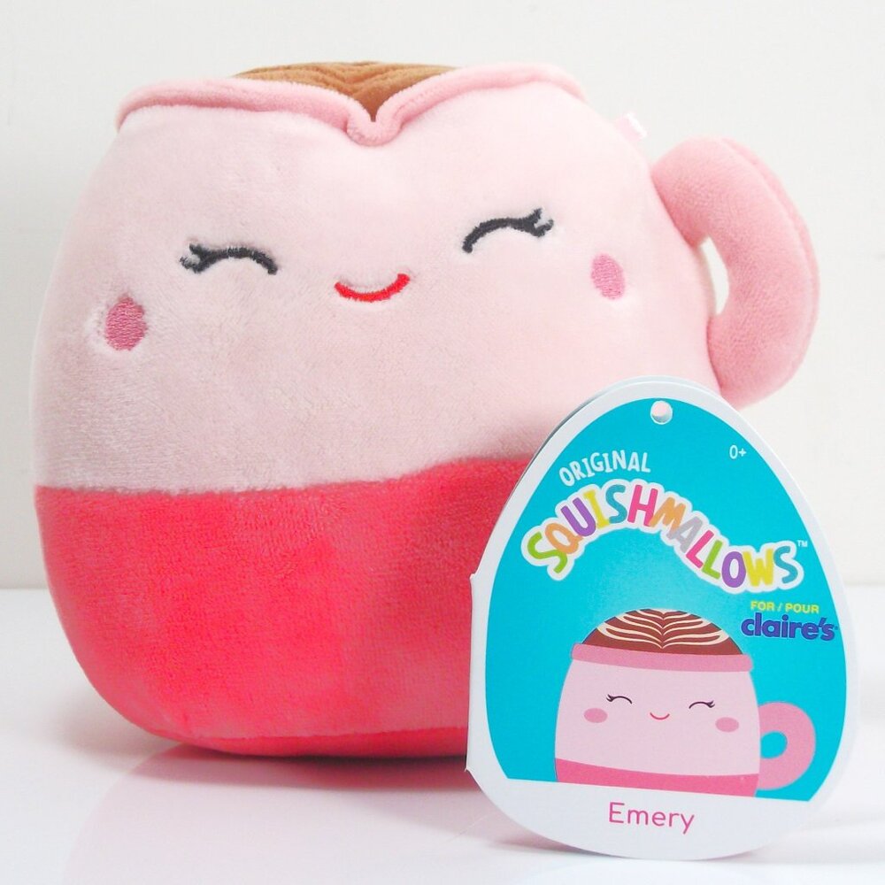 Claire’s SQUISHMALLOW Plush 5” EMERY the Hot Chocolate Cappuccino Coffee